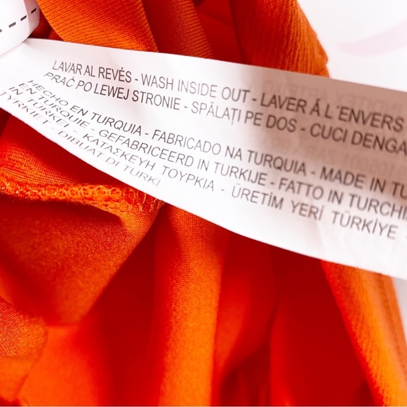 ZARA Orange Flutter Sleeves Shift Mini Dress S - Picture 8 of 9